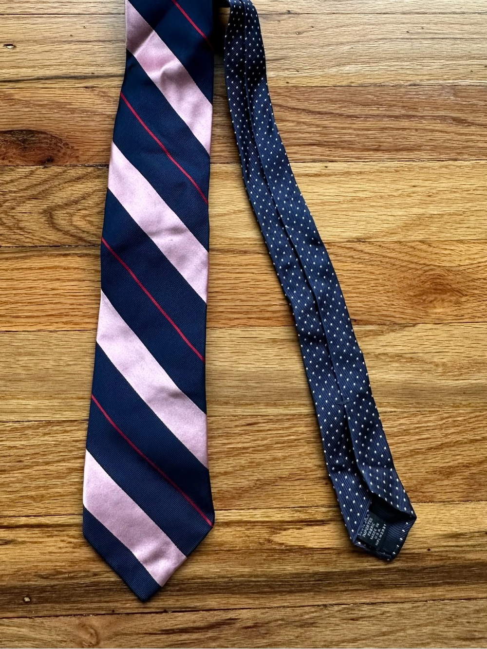 Tommy Hilfiger 100% Silk Tie – Navy, Pink & Red Regimental Stripe [Vintage]
